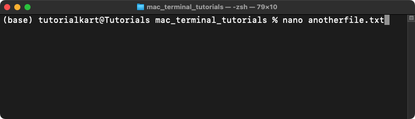 Create a New File in Mac Terminal - Using the nano Text Editor